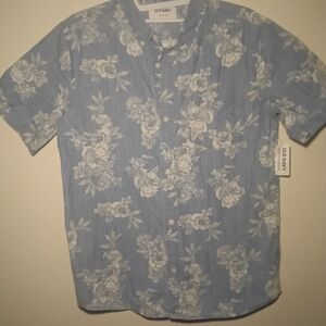Old Navy Blue Floral Men's Shirt